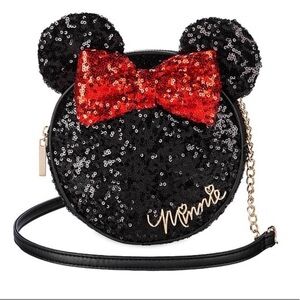 Disney Minnie Mouse Icon Sequin Sparkly Crossbody Bag Purse Theme Park Style
